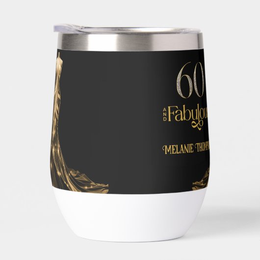 Sixty and Fabulous Gold Dress Black 60th Birthday (右面)