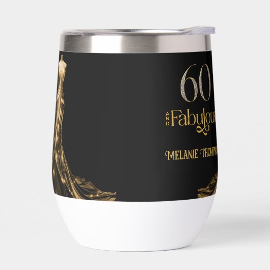 Sixty and Fabulous Gold Dress Black 60th Birthday (左面)