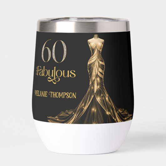 Sixty and Fabulous Gold Dress Black 60th Birthday (背面)