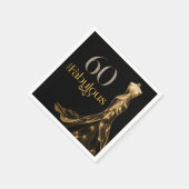 Sixty and Fabulous Gold Dress Black 60th Birthday スタンダードカクテルナプキン (角)