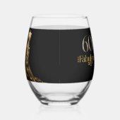 Sixty and Fabulous Gold Dress Black 60th Birthday ステムなしワイングラス (右)