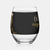 Sixty and Fabulous Gold Dress Black 60th Birthday ステムなしワイングラス (左)