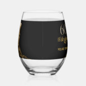 Sixty and Fabulous Gold Dress Black 60th Birthday ステムなしワイングラス (右)