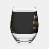 Sixty and Fabulous Gold Dress Black 60th Birthday ステムなしワイングラス (左)