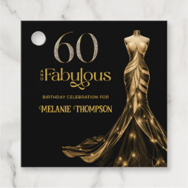Sixty and Fabulous Gold Dress Black 60th Birthday フェイバータグ