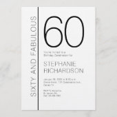 Sixty and Fabulous Modern 60th Birthday Party 招待状 (正面)