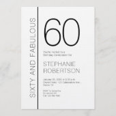 Sixty and Fabulous Modern 60th Birthday Party 招待状 (正面)