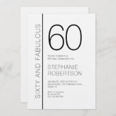 Sixty and Fabulous Modern 60th Birthday Party 招待状 (正面/裏面)