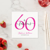 Sixty and Fabulous Name Date 60th Birthday Party スタンダードカクテルナプキン (インサイチュ)