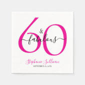 Sixty and Fabulous Name Date 60th Birthday Party スタンダードカクテルナプキン (正面)