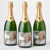 Sixty and Fabulous Photo 60th Birthday Party スパークリングワインラベル (ボトル)