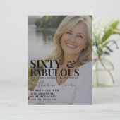 Sixty and Fabulous Photo 60th Birthday Party 招待状 (スタンド正面)