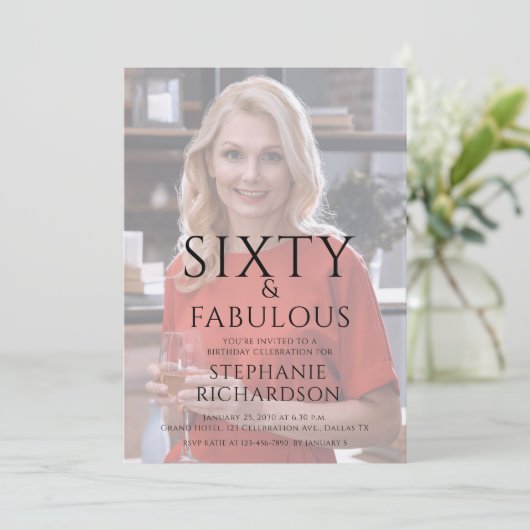 Sixty and Fabulous Photo 60th Birthday Party  招待状 (スタンド正面)