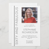 Sixty and Fabulous Photo 60th Birthday Party 招待状 (正面/裏面)