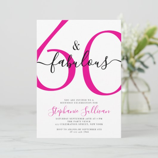 Sixty and Fabulous Script 60th Birthday Party 招待状 (スタンド正面)