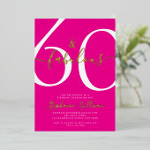 Sixty and Fabulous Script 60th Birthday Party 箔招待状 (立ち正面)