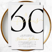 Sixty and Fabulous Script 60th Birthday Party 箔招待状