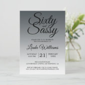 Sixty and Sassy Charcoal Black 60th Birthday 招待状 (スタンド正面)