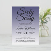 Sixty and Sassy Navy Blue 60th Birthday 招待状 (スタンド正面)