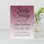 Sixty and Sassy Red Plum 60th Birthday 招待状 (スタンド正面)
