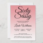 Sixty and Sassy Strawberry Ice 60th Birthday 招待状 (正面)