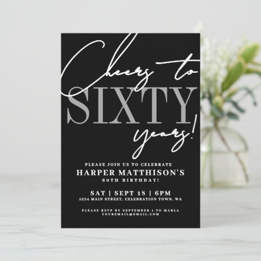Sixty Black 60th Birthday Party 招待状 (スタンド正面)