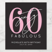 Sixty Fabulous 60th Birthday Party ワインラベル (シングルラベル)