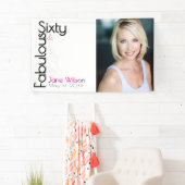 Sixty Fabulous Birthday Chic Pink & Black 横断幕 (インサイチュ)