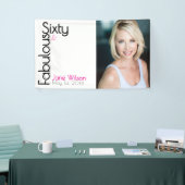 Sixty Fabulous Birthday Chic Pink & Black 横断幕 (トレードショー)