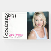 Sixty Fabulous Birthday Chic Pink & Black 横断幕 (横)