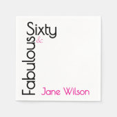  Sixty Fabulous Birthday Party Chic Pink スタンダードカクテルナプキン (正面)