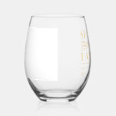 Sixty & Fabulous Chic Art Deco Gold 60th Birthday ステムなしワイングラス (右)