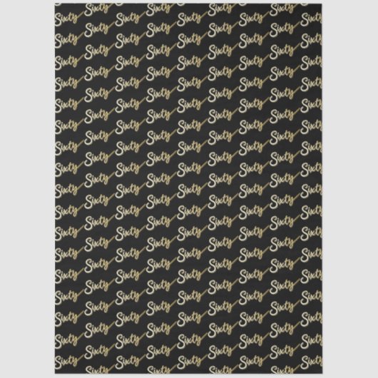 Sixty gold on black birthday or annversary 薄葉紙 (正面)