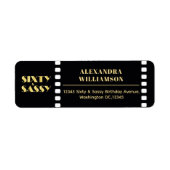 Sixty&Sassy Roaring 20s誕生日差出人住所 ラベル (正面)