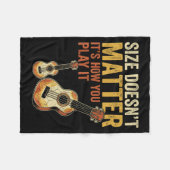 Size Does not Its How You Play It Ukulele Wit フリースブランケット (正面(横))