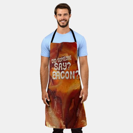 Sizzling Bacon Apron - Funny Bacon Lovers Gift エプロン (着用した状態)
