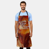 Sizzling Bacon Apron, Funny Bacon Lovers Humor エプロン (着用した状態)