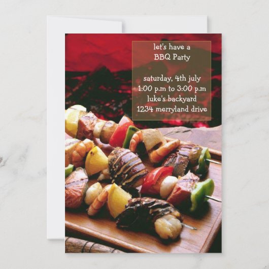 Sizzling BBQパーティの招待状 招待状 (正面)