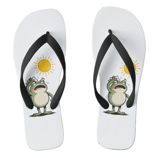 Sizzling Summer Frog Women's Flip-Flops ビーチサンダル (フットベッド)