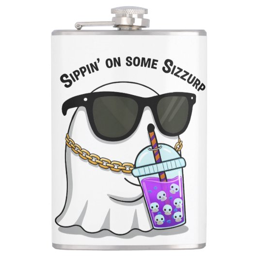 Sizzurp Ghost Kawaii Flask フラスク (正面)