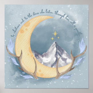 SJMverse ACOTAR，ガラスの玉座，三日月市 ポスター