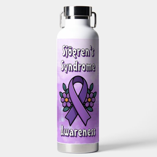 Sjögren's Awareness | Purple Ribbon ウォーターボトル (正面)