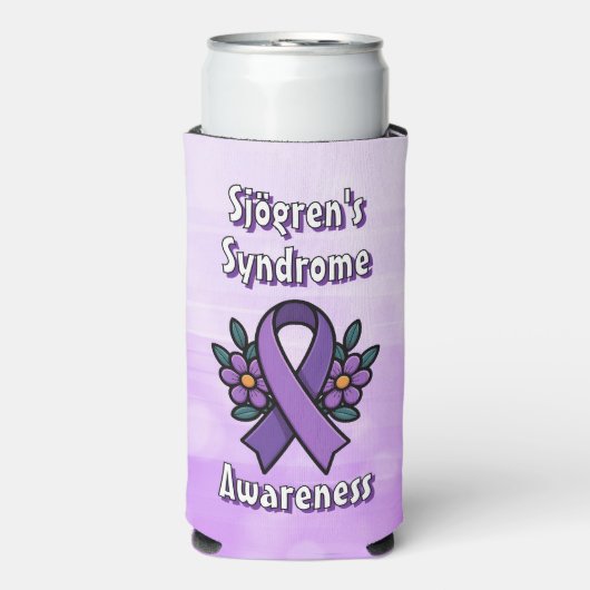 Sjögren's Awareness | Purple Ribbon スリム缶クーラー (Seltzer正面)
