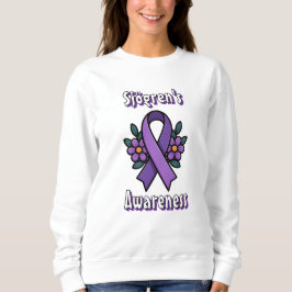 Sjögren's Awareness | Purple Ribbon with flowers スウェットシャツ