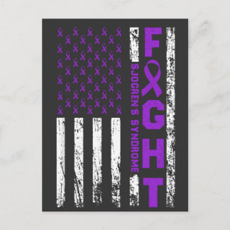 Sjogren's Syndrome Ribbon Fight US Flag ポストカード