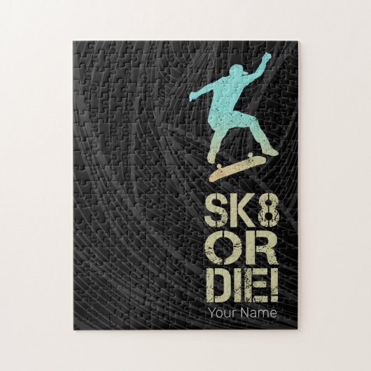 Sk8か死ぬか!スケートボーダー用オルリスケーターヴィンテージ ジグソーパズル (縦)