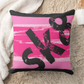 Sk8 -スケートボードの単語の枕ピンク及び灰色 クッション (ブランケット)