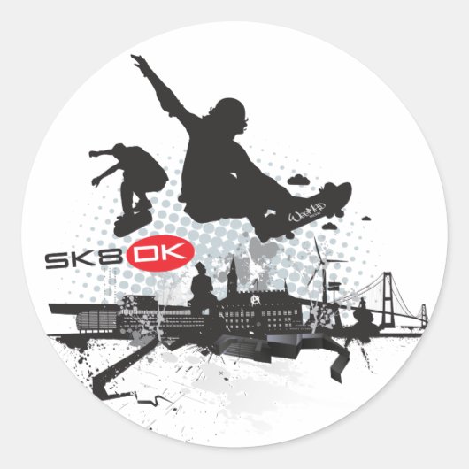 SK8 DK ラウンドシール (正面)