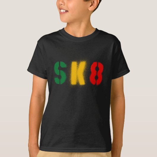 sk8 estencilのラスタの旗 tシャツ (正面)