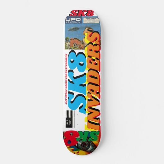 SK8 INVADERS JMT 8 1/4"スケートボードデッキ スケートボード (正面)